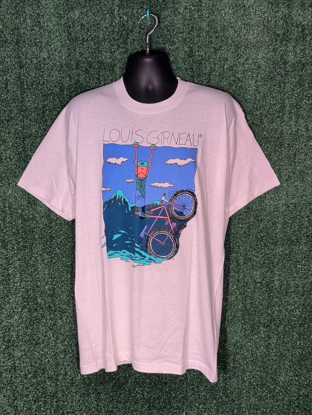 Vintage Louis Garenau T Shirt Mountain Bike Graphic Single Stitch Size XL